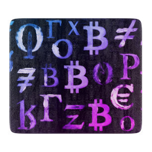 Symbole von Bitcoin (Stil: Miami Purple - 8) Schneidebrett