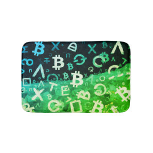 Symbole von Bitcoin (Stil: Profit Grün - 10) Badematte