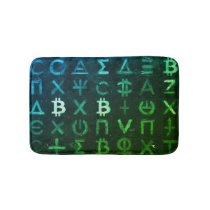 Symbole von Bitcoin (Stil: Profit Grün - 13) Badematte