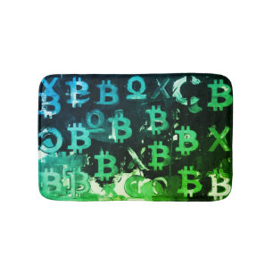 Symbole von Bitcoin (Stil: Profit Grün - 15) Badematte