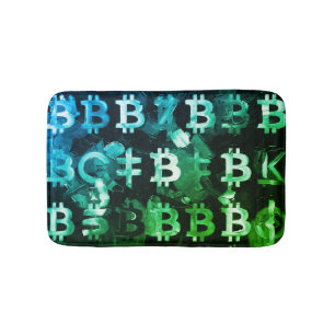 Symbole von Bitcoin (Stil: Profit Grün - 2) Badematte