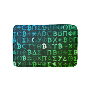 Symbole von Bitcoin (Stil: Profit Grün - 9) Badematte