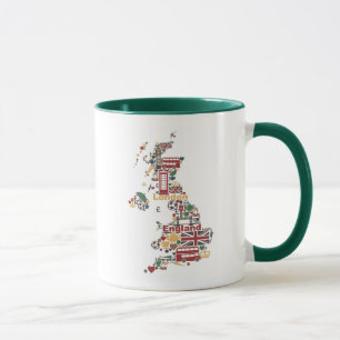 Symbole von England-Karte Tasse