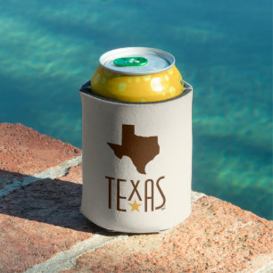 Symbole von Texas, Bundesstaat Texas, braun Dosenkühler