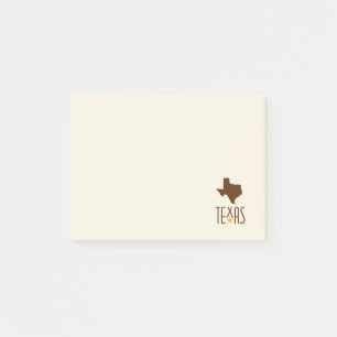 Symbole von Texas, Bundesstaat Texas, braun Post-it Klebezettel