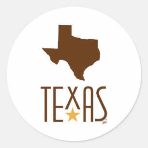 Symbole von Texas, Bundesstaat Texas, braun Runder Aufkleber