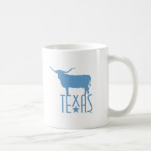 Symbole von Texas, Longhorn, blau