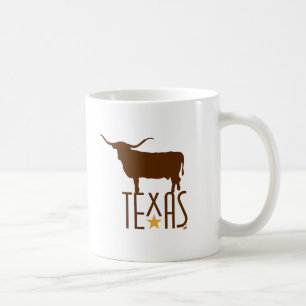 Symbole von Texas, Longhorn, braun Kaffeetasse