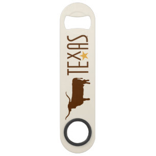 Symbole von Texas, Longhorn, braun Speed Flaschenöffner