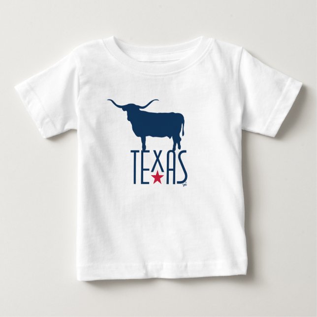 Symbole von Texas, Longhorn, Marine Baby T-shirt (Vorderseite)