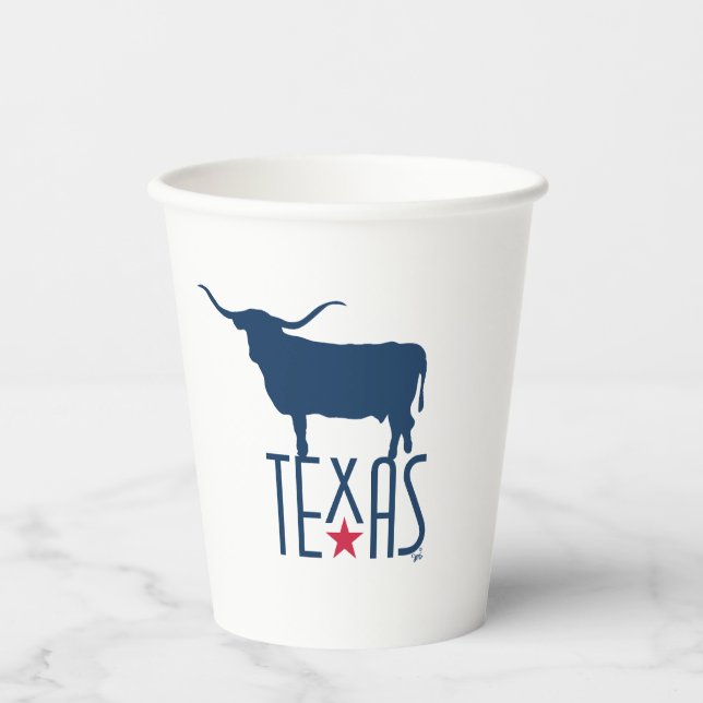 Symbole von Texas, Longhorn, Marine Pappbecher (Vorderseite)
