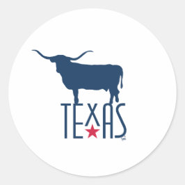 Symbole von Texas, Longhorn, Marine Runder Aufkleber