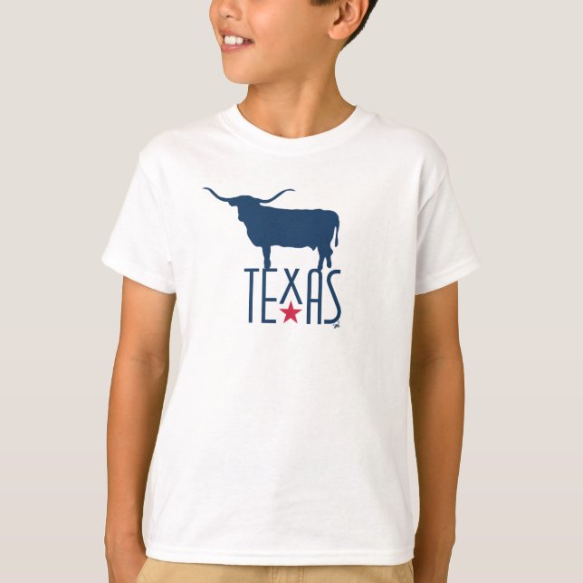 Symbole von Texas, Longhorn, Marine T-Shirt (Vorderseite)