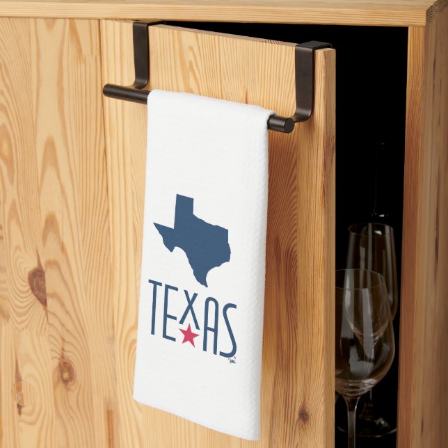 Symbole von Texas, Texas, blau Geschirrtuch (Drittel gefaltet)