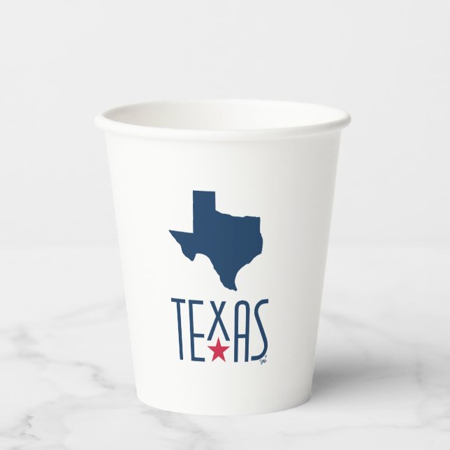 Symbole von Texas, Texas, blau Pappbecher (Vorderseite)