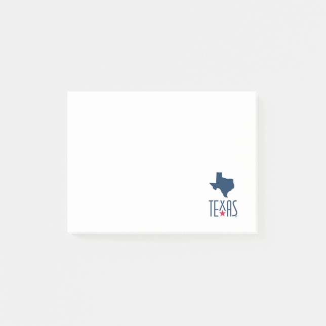 Symbole von Texas, Texas, blau Post-it Klebezettel (Vorderseite)
