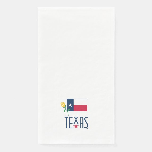 Symbole von Texas, Texas Flag und Gelbes Rose, sl Serviette (Vorderseite)