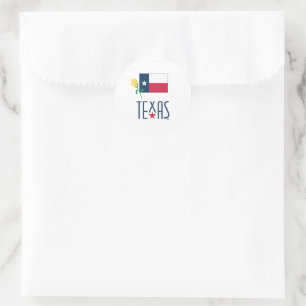 Symbole von Texas, Texas-Flagge und gelbe Rose Runder Aufkleber