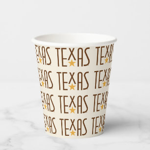 Symbole von Texas, Texas und Star Brown Pappbecher
