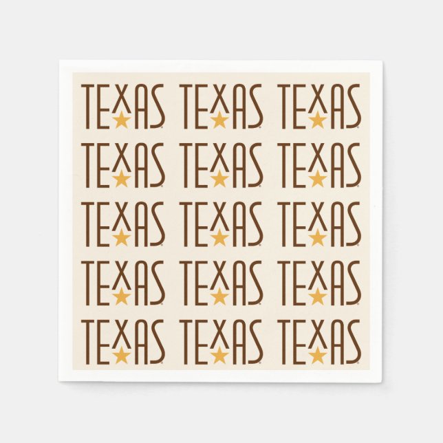 Symbole von Texas, Texas und Star Brown Serviette (Vorderseite)