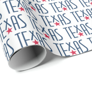 Symbole von Texas, Texas und Star Navy Geschenkpapier