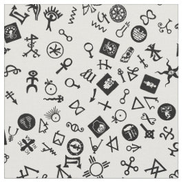 Symbolicon Schwarzes auf Weiß Stoff