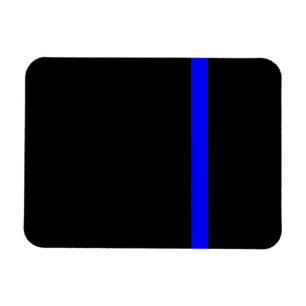 Symbolische dünne Blue Line auf Schwarzem Magnet