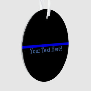 Symbolische dünne Blue Line Ihr Text auf Schwarzem Ornament