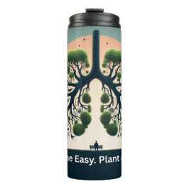 Symbolische Grüne Baumkulisse Lungen Umwelt Kunst Thermosbecher