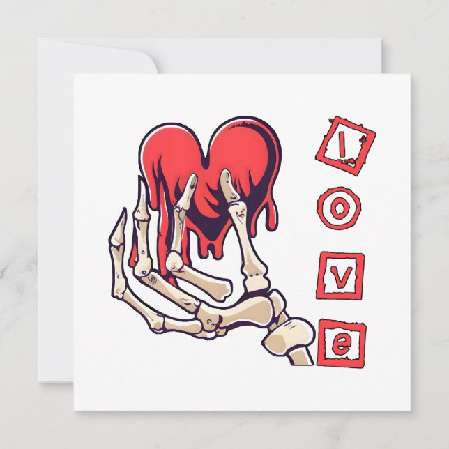 Symbolische Liebe Skeleton Hand Angebot Herz (Vorderseite)