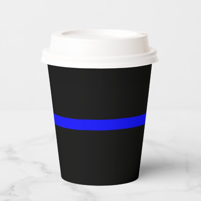 Symbolische Thin Blue Line Grafik Pappbecher (Vorderseite)