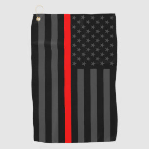 Symbolische Thin Red Line American Flag Grafik auf Golfhandtuch