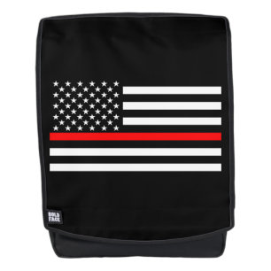 Symbolische Thin Red Line American Flag Grafik auf Rucksack