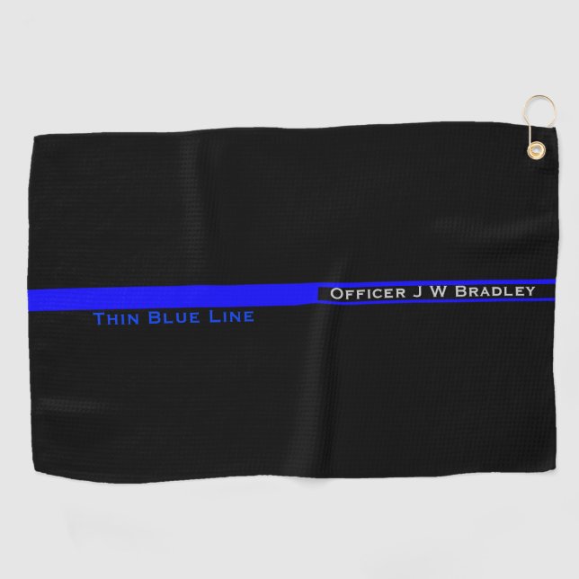 Symbolischer Name des Polizeibeamten für Thin Blue Golfhandtuch (Horizontal)