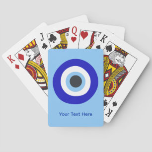 Symbolisches blaues böse-Augen-Glücksamulett nach  Spielkarten