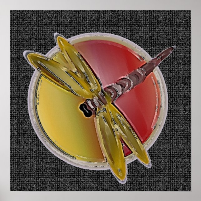 Symbolisches Libellenposter Poster (Vorne)