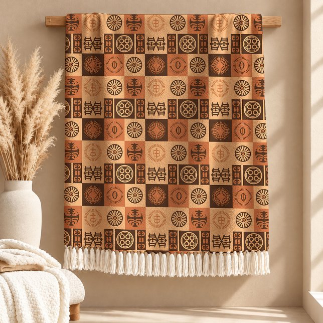 Symbolisches Rust-Erbe-Muster Wurfdecke Design Fleecedecke (Symbolic Rust Heritage Pattern Throw Blanket Design)