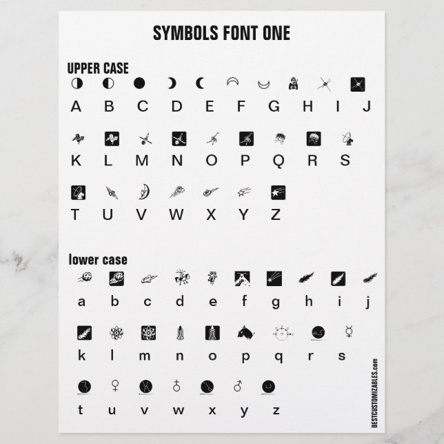 SYMBOLS 1 - Zazzle-Schriftart-Beispiel Buchstaben Briefbogen (Vorderseite)