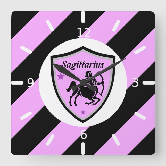 Symbolsagittarius Quadratische Wanduhr (Vorderseite)