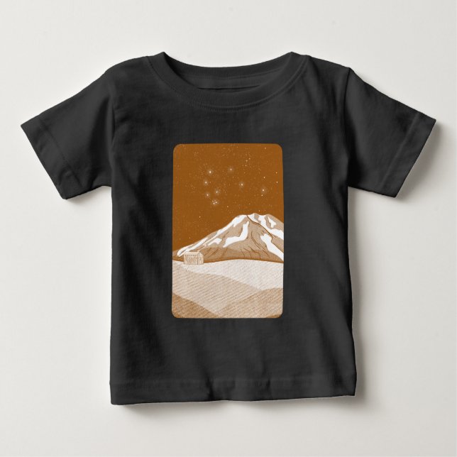Syme Hut Mount Taranaki Baby T-shirt (Vorderseite)