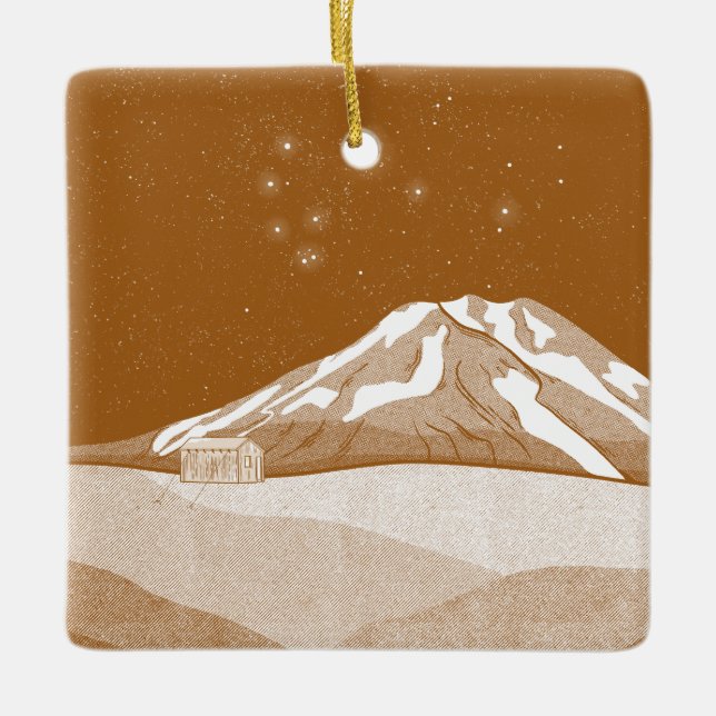 Syme Hut Mount Taranaki Keramikornament (Vorderseite)