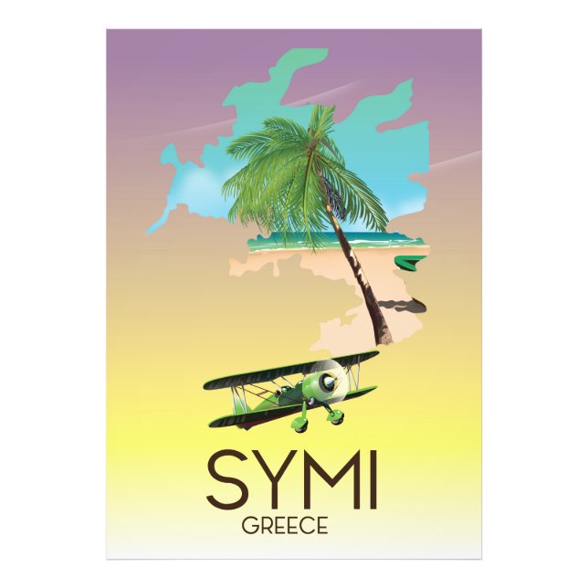 Symi Greece Reiseplakat Fotodruck (Vorne)
