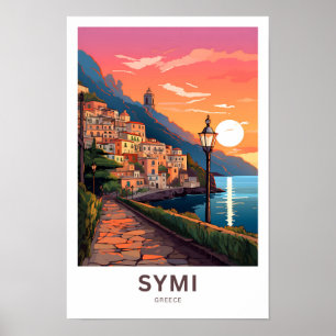 Symi Greece Travel Print Poster