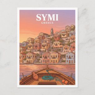 Symi-Hafen Griechenland Andenken Postkarte