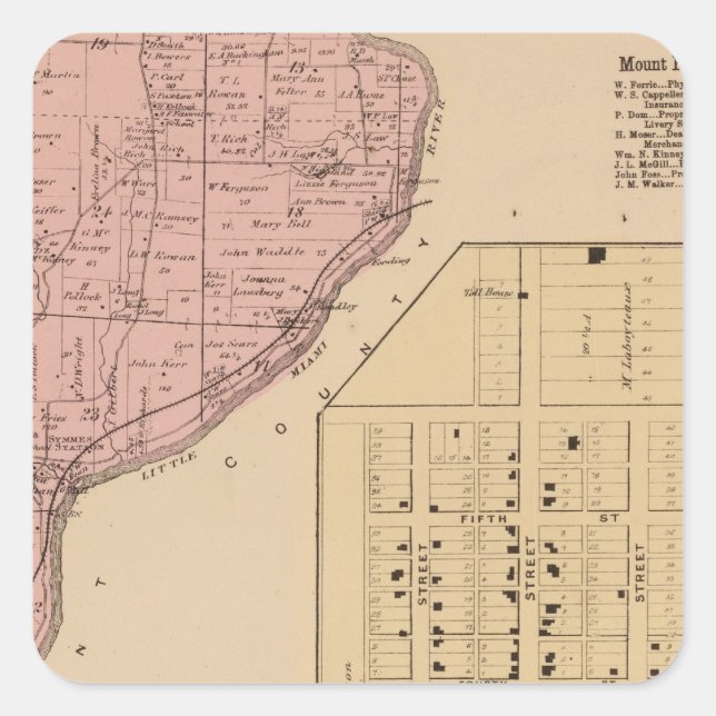 Symmes Mt angenehm, Ohio Quadratischer Aufkleber (Vorderseite)