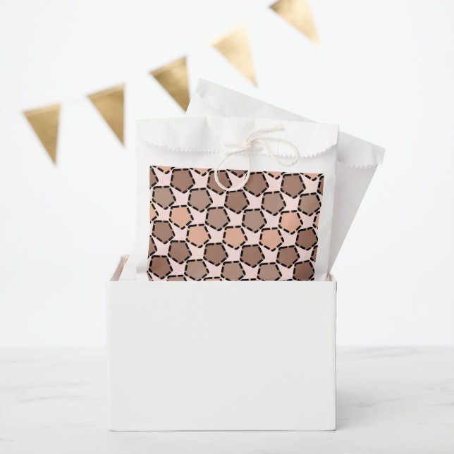 Symmetric Brown Pentagons mit gestrichelten Grenze Geschenktütchen (Party)