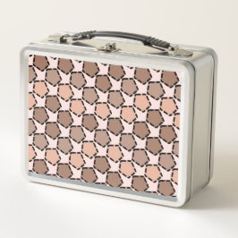 Symmetric Brown Pentagons mit gestrichelten Grenze Metall Brotdose