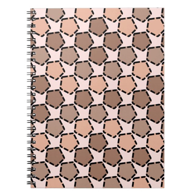 Symmetric Brown Pentagons mit gestrichelten Grenze Notizblock (Vorderseite)