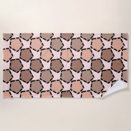 Symmetric Brown Pentagons mit gestrichelten Grenze Strandtuch