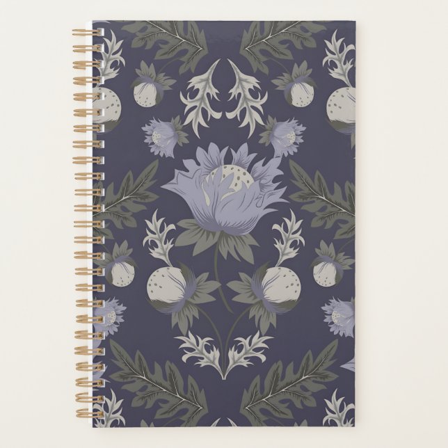 Symmetrical dark purple floral pattern planer (Vorderseite)